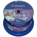 Verbatim DVD+R 16x Wide Inkjet Printable Spindle 50pcs