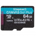 Kingston 64 GB microSDXC class 10 UHS-I U3 Canvas Go! Plus SDCG3/64GBSP