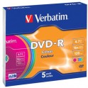 Verbatim DVD-R 4,7GB 16x AZO Colour Slim 5pcs