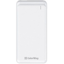 ColorWay 10000 mAh Slim USB QC3.0 + USB-C Power Delivery 18W White (CW-PB100LPG3WT-PD) 